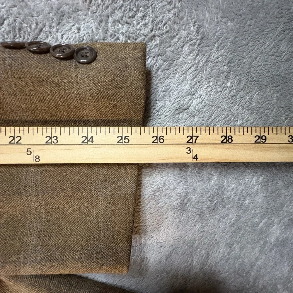Calvin Klein Men's 46R (~48R) Brown Windowpane Sport Coat Wool Cashmere Canada